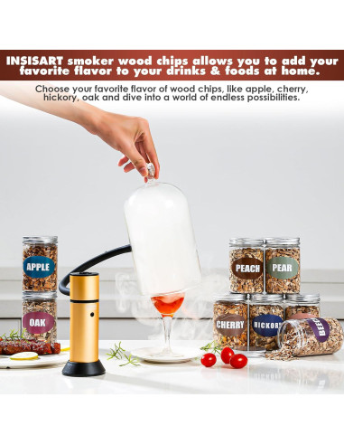 Astillas de Madera Natural para Ahumador INSISART - 8 Sabores 226.8g