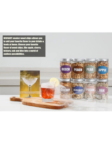 Astillas de Madera Natural para Ahumador INSISART - 8 Sabores 226.8g