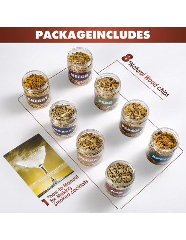 Astillas de Madera Natural para Ahumador INSISART - 8 Sabores 226.8g