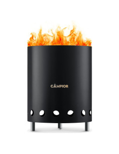 Estufa de Fogata de Leña Campior 15 cm Acero Inoxidable Negra