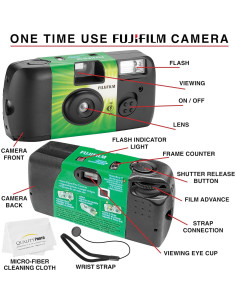 Cámara desechable Fujifilm QuickSnap Flash 400 con accesorios 2