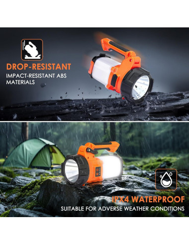 Linterna de Camping Recargable BOBKID 4000LM IPX4 Naranja