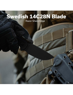 Cuchillo de Hoja Fija CIVIVI Timberbark 8.13 cm Negro EDC 2