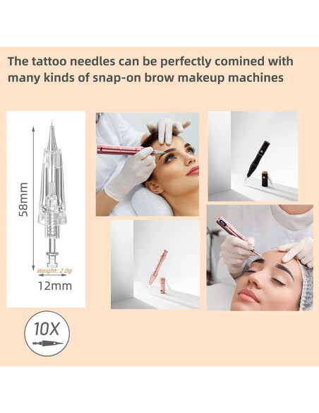Agujas PMU Desechables 10 PCS 1P/1R Whalrace para Microblading
