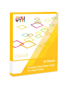 Papel de Etiquetas de Vinilo Imprimible QYH 50 Hojas 21.6x27.9 cm