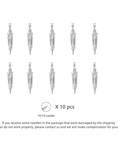 Agujas PMU Desechables 10 PCS 1P/1R Whalrace para Microblading