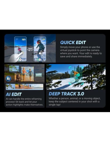 Cámara de acción 360 Insta360 X4 8K a prueba de agua con soporte