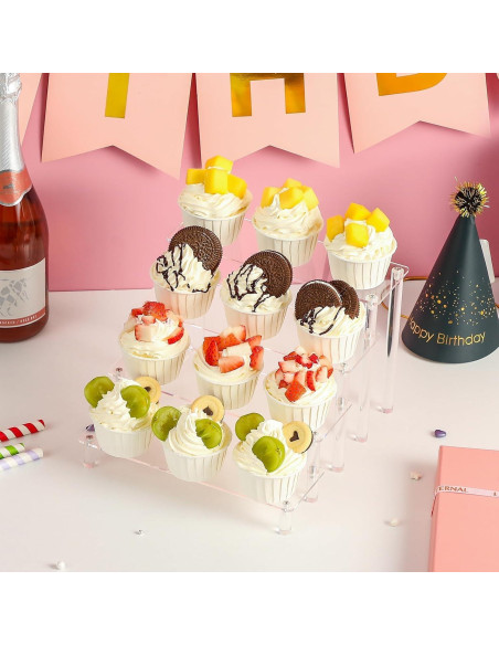 Soporte acrílico de exhibición 4 niveles LANDNEOO para perfumes