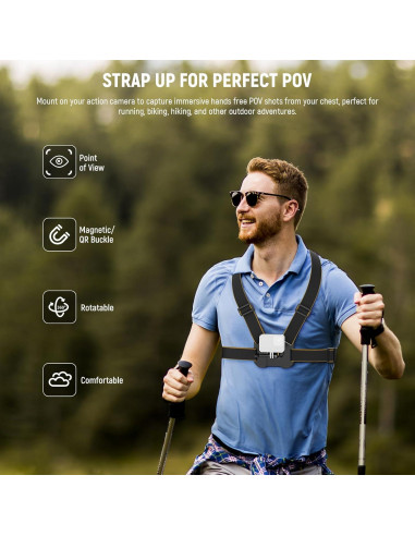 Arnés de Pecho NEEWER GP25 para Cámara de Acción Ajustable