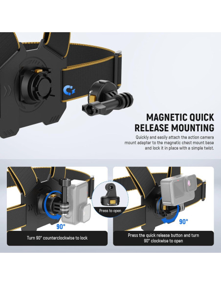 Arnés de Pecho NEEWER GP25 para Cámara de Acción Ajustable