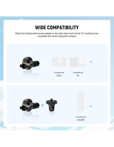 Arnés de Pecho NEEWER GP25 para Cámara de Acción Ajustable