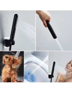 Cabezal de Ducha de Mano AAdct de Cobre Sólido Negro Mate 2