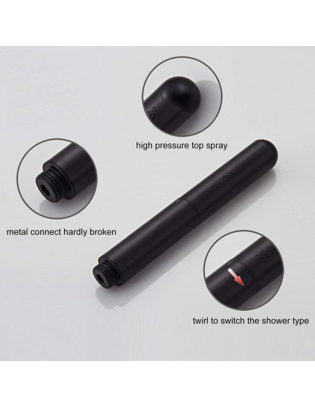 Cabezal de Ducha de Mano AAdct de Cobre Sólido Negro Mate