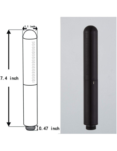 Cabezal de Ducha de Mano AAdct de Cobre Sólido Negro Mate