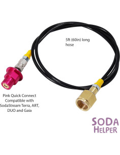 Manguera de Adaptador CO2 para SodaStream Terra, DUO, ART, Gaia 1.52m 2