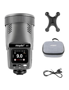 Flash de Cámara JINBEI H1 TTL y Luz LED 12W, 0.05-1.5s