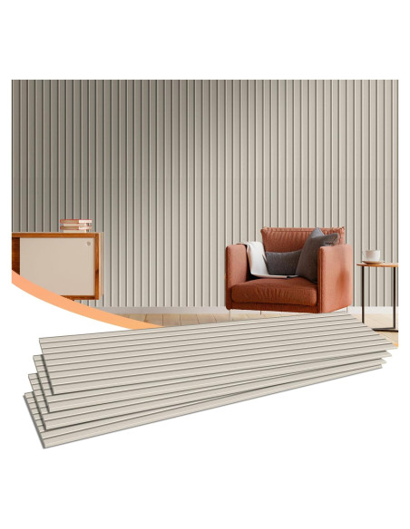 Paquete de 5 Paneles Acústicos Autoadhesivos Camel 47x12cm