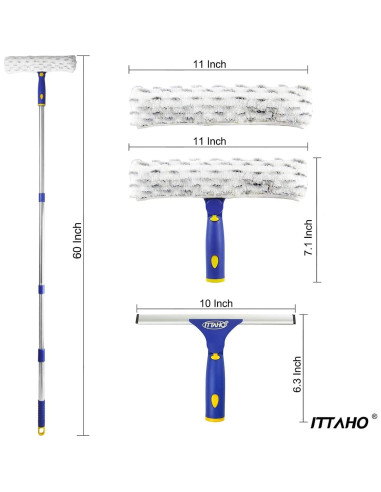 Kit de Limpieza de Ventanas ITTAHO con Mango Extensible 134.62 cm
