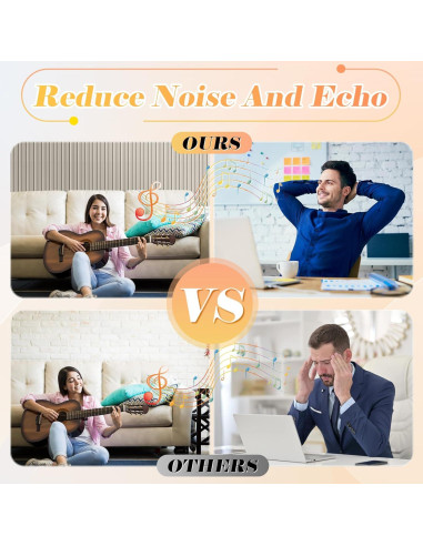 Paquete de 5 Paneles Acústicos Autoadhesivos Camel 47x12cm