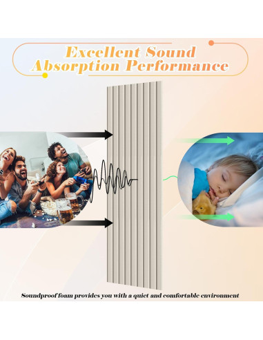 Paquete de 5 Paneles Acústicos Autoadhesivos Camel 47x12cm