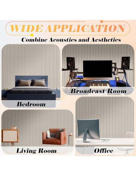 Paquete de 5 Paneles Acústicos Autoadhesivos Camel 47x12cm