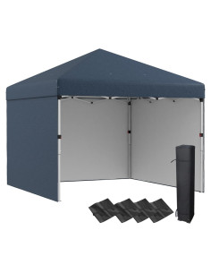 Carpa Plegable 3 Paredes Kaimei 3x3m Altura Ajustable Azul