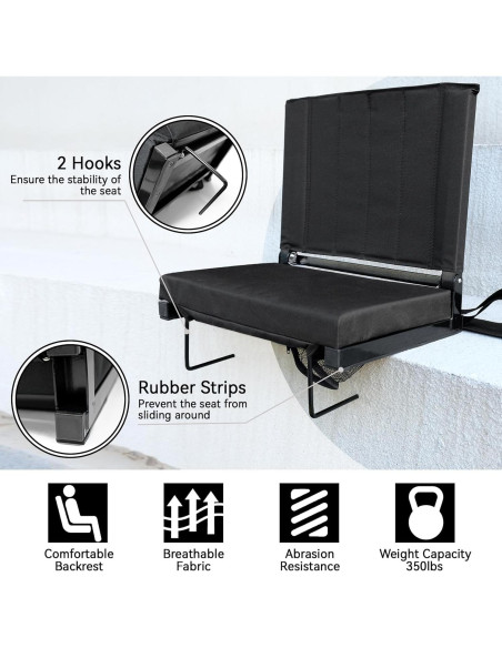 Asiento de Estadio Plegable SamitValt con Respaldo y Cojín