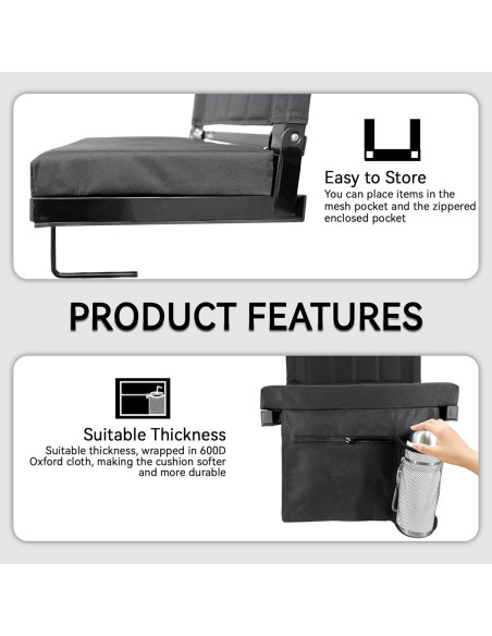 Asiento de Estadio Plegable SamitValt con Respaldo y Cojín