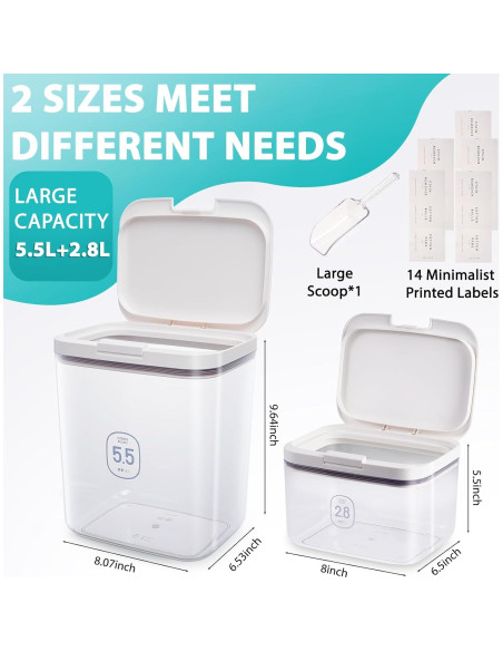 Contenedor de Polvo de Lavandería FACULX 8.3L con Tapa Hermética Contenedor de Polvo de Lavandería FACULX 8.3L con Tapa Hermética