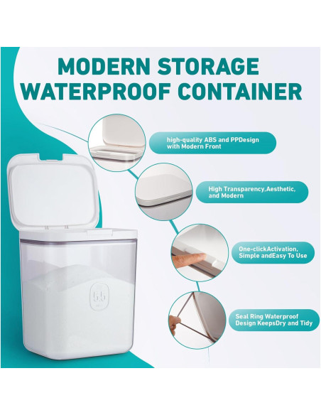 Contenedor de Polvo de Lavandería FACULX 8.3L con Tapa Hermética Contenedor de Polvo de Lavandería FACULX 8.3L con Tapa Hermética