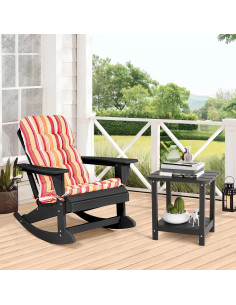 Mesa Lateral Adirondack Sundale para Exterior Negra 2 Niveles 2