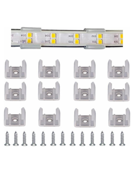 120 Clips de Montaje para Tiras de Luz LED 10mm - GHR00101