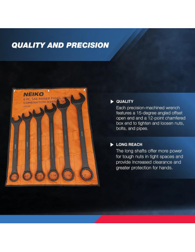 Juego de Llaves de Trabajo Pesado Neiko 03125A - 6 Piezas SAE