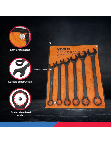 Juego de Llaves de Trabajo Pesado Neiko 03125A - 6 Piezas SAE