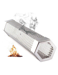 Tubo de Humo LOVEERCT 30 cm Acero Inoxidable para Parrilla