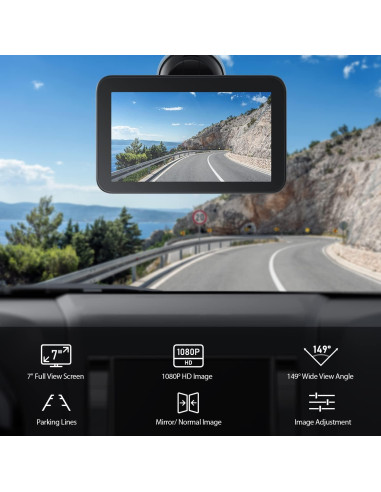 Kit Cámara de Respaldo con Monitor 7" HD 1080P ZEROXCLUB