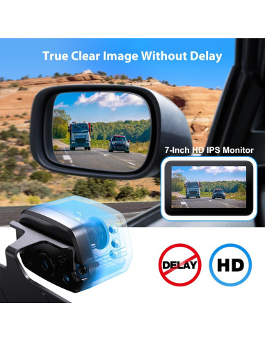 Kit Cámara de Respaldo con Monitor 7" HD 1080P ZEROXCLUB