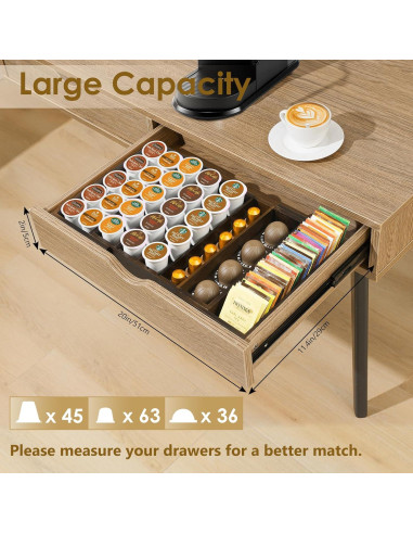 Cajón organizador de cápsulas de café Kssiaz marrón 32-51 cm