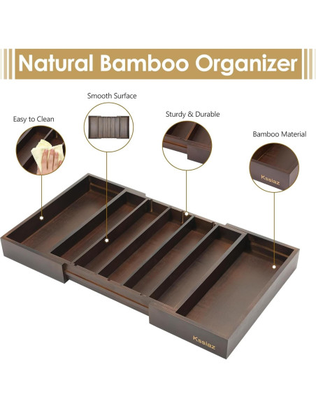 Cajón organizador de cápsulas de café Kssiaz marrón 32-51 cm