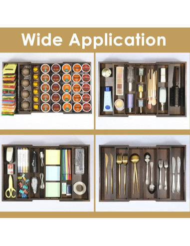 Cajón organizador de cápsulas de café Kssiaz marrón 32-51 cm