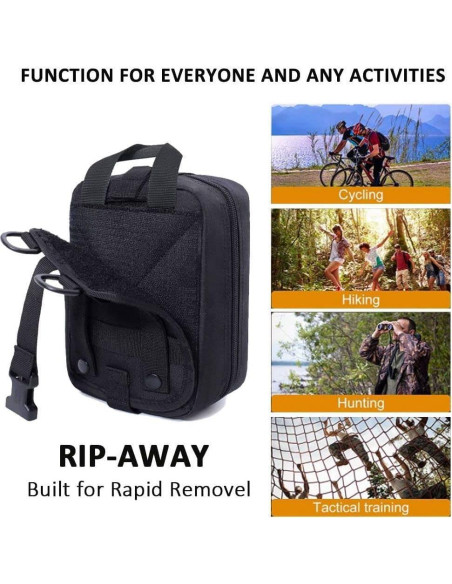 Kit de Trauma IFAK Mejorado 74 Piezas Bolsa Molle Negra