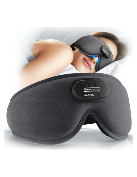Máscara de Sueño Bluetooth RENPHO Gris con Auriculares HD