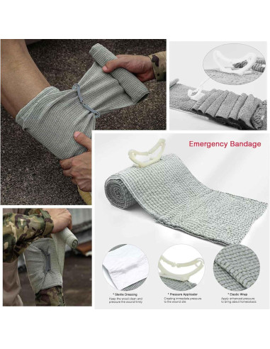 Kit de Trauma IFAK Mejorado 74 Piezas Bolsa Molle Negra