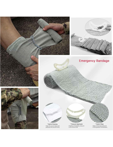 Kit de Trauma IFAK Mejorado 74 Piezas Bolsa Molle Negra