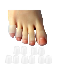 Paquete de 10 Protectores de Dedos del Pie Hoogoo Translucidos