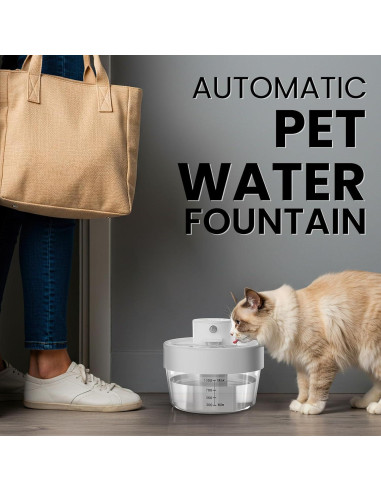 Fuente de Agua Portátil Pewkim para Gatos 1.01L Recargable