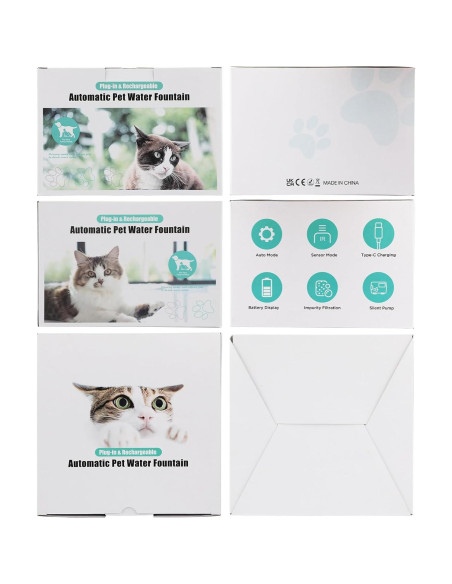 Fuente de Agua Portátil Pewkim para Gatos 1.01L Recargable