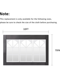 Pared Lateral Gazebo OASISHOME 10x20 ft Gris 6 Piezas 2