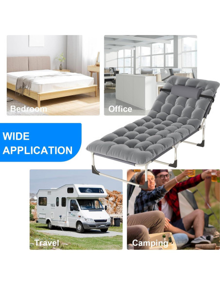Cama de Camping Plegable EVGTTI 5 Posiciones 226.8 kg