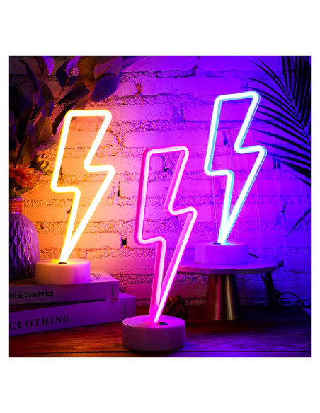 Luz Neon Rayo Sieral 3 Pcs LED USB Batería Decoración Fiesta